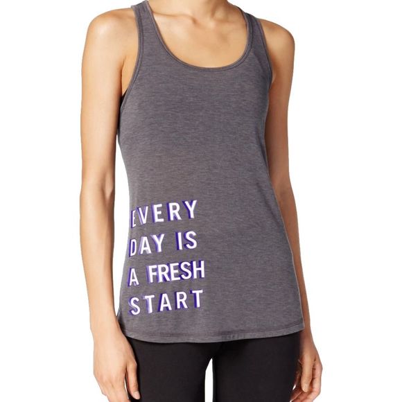 Ideology Womens Graphic Fitness Racerback Tank Top Large - Picture 1 of 3